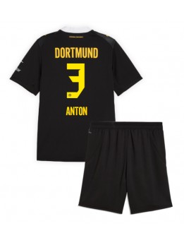 Otroški Nogometna dresi replika Borussia Dortmund Waldemar Anton #3 Gostujoči 2026-27 Kratek rokav (+ hlače)